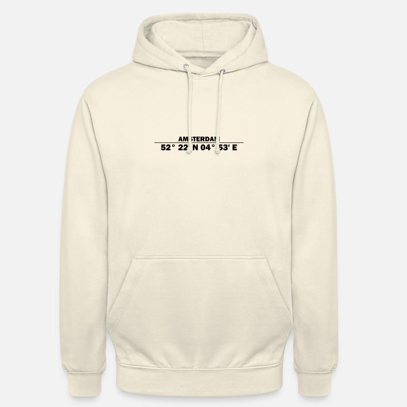 Coordonnées d’Amsterdam - Sweat-shirt à capuche unisexe - vanille