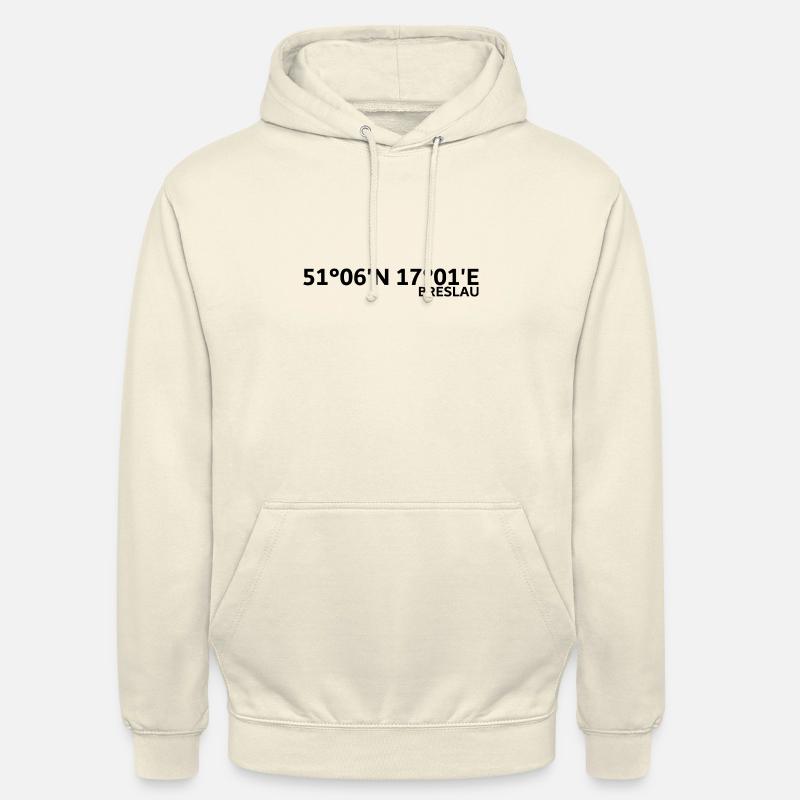 Coordonnées de Wroclaw - Sweat-shirt à capuche unisexe - vanille