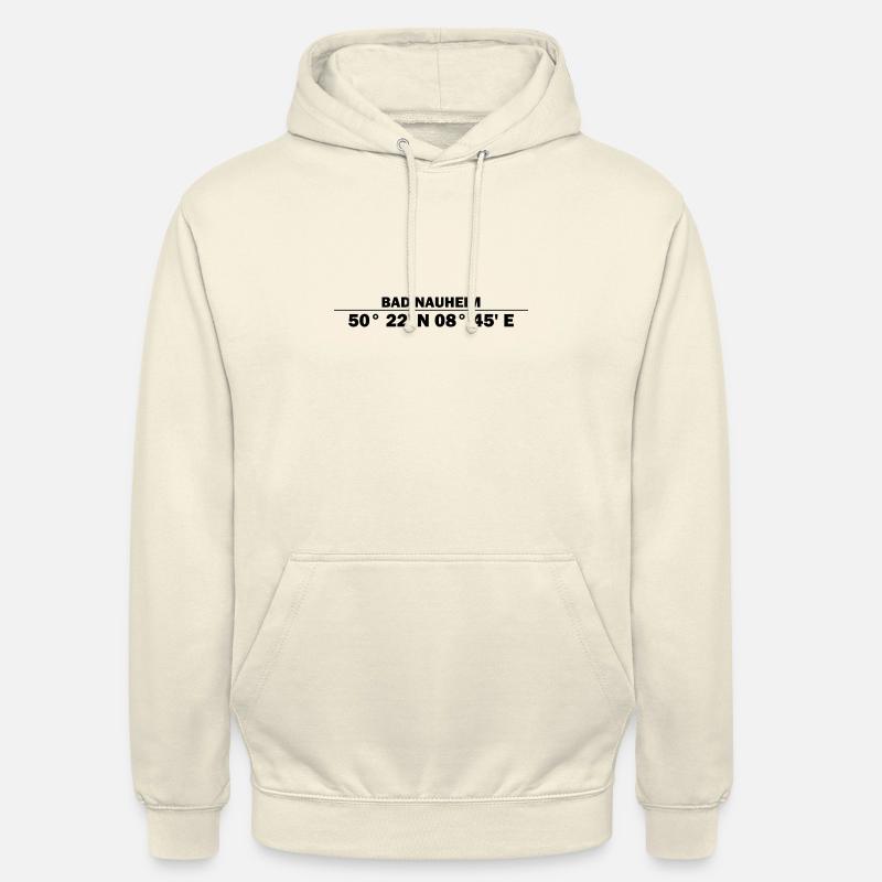 Coordonnées de Bad Nauheim - Sweat-shirt à capuche unisexe - vanille