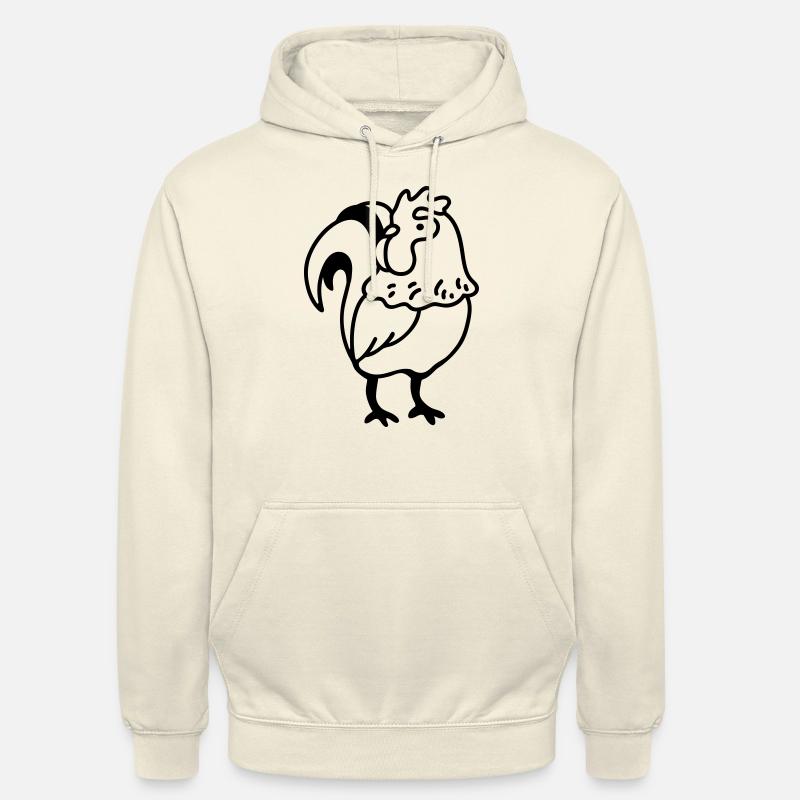 Comic Hahn - line - Unisex Hoodie - Vanille-Milchshake