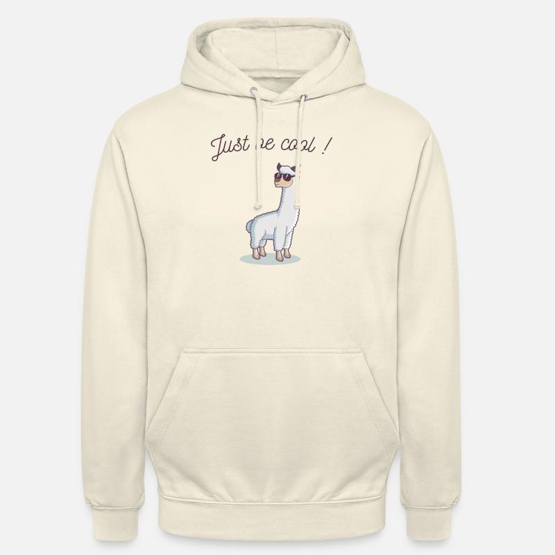 Just be cool ! Lama cool - Sweat-shirt à capuche unisexe - vanille