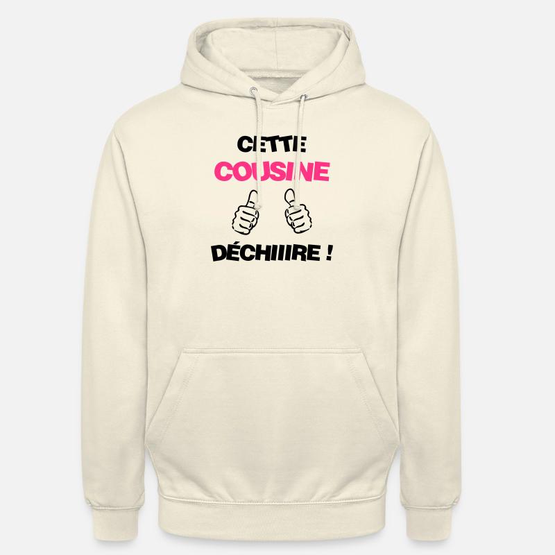 Oncle / Tante / Cousin / Cousine - Sweat-shirt à capuche unisexe - vanille