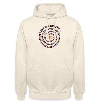 numbers time hearts love - Unisex Hoodie - vanilla - Front - Alina (178cm) & Michal (187cm)