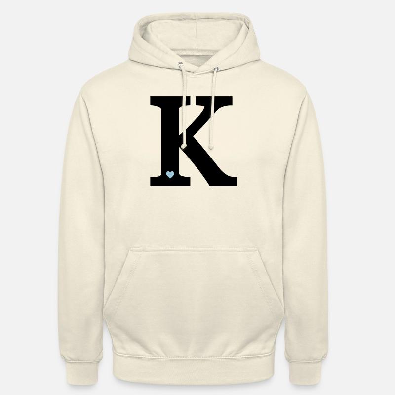 Lettre K initiale - Sweat-shirt à capuche unisexe - vanille