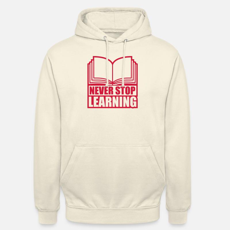 never stop learning Zitat - Unisex Hoodie - Vanille-Milchshake