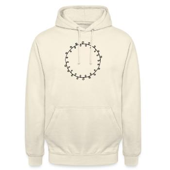 Floral Garland Flowers Hearts 23 Drawing Area 23 - Unisex Hoodie - vanilla - Front - Alina (178cm) & Michal (187cm)