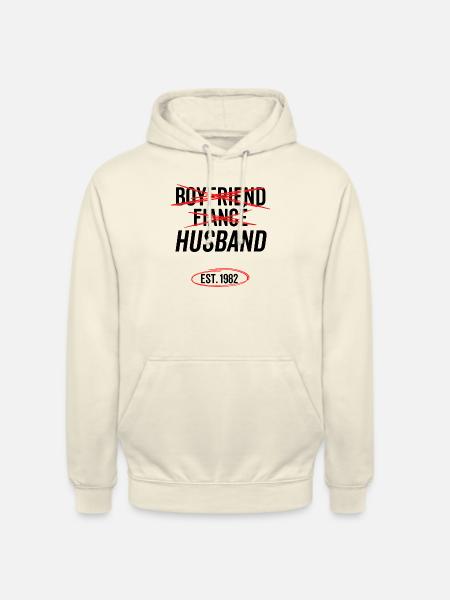 Boyfriend Fiancé Husband Est 1982 - Unisex Hoodie - vanilla