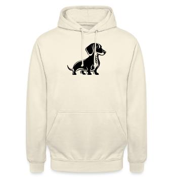Dackel Baby - Unisex Hoodie - Vanille-Milchshake - Vorne - Alina (178cm) & Michal (187cm)