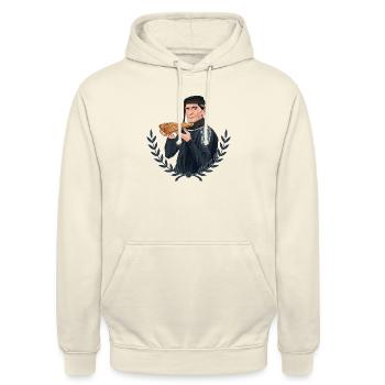 Rieser Grantler // Illustration - Unisex Hoodie - Vanille-Milchshake - Vorne - Alina (178cm) & Michal (187cm)