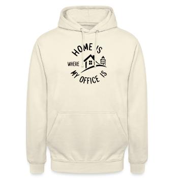 Zuhause ist, wo mein Büro ist - Unisex Hoodie - Vanille-Milchshake - Vorne - Alina (178cm) & Michal (187cm)
