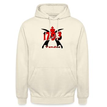 Vendée contre révolutionnaire - Sweat-shirt à capuche unisexe - vanille - Devant - Alina (178cm) & Michal (187cm)
