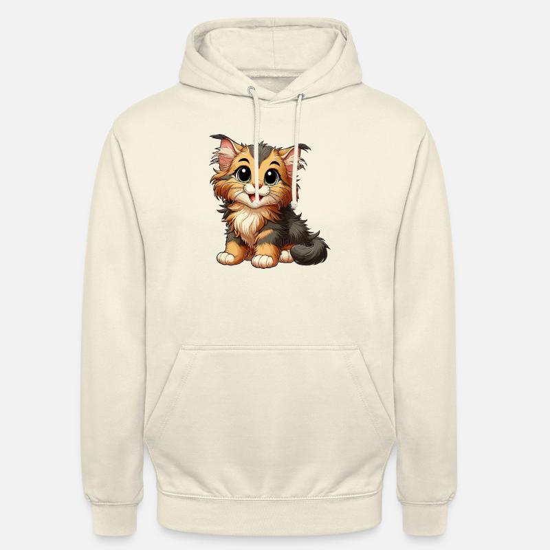 Bébé chat Main Coon - Sweat-shirt à capuche unisexe - vanille