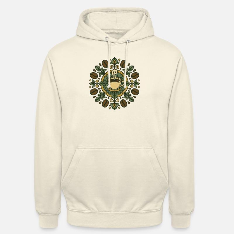 Mandala du café - Sweat-shirt à capuche unisexe - vanille