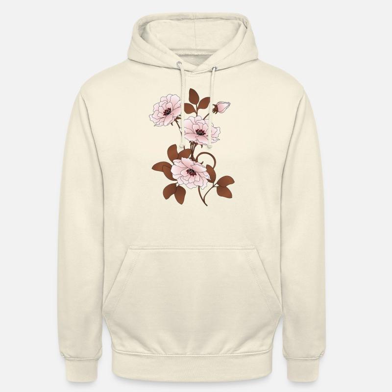 Fleurs - Sweat-shirt à capuche unisexe - vanille