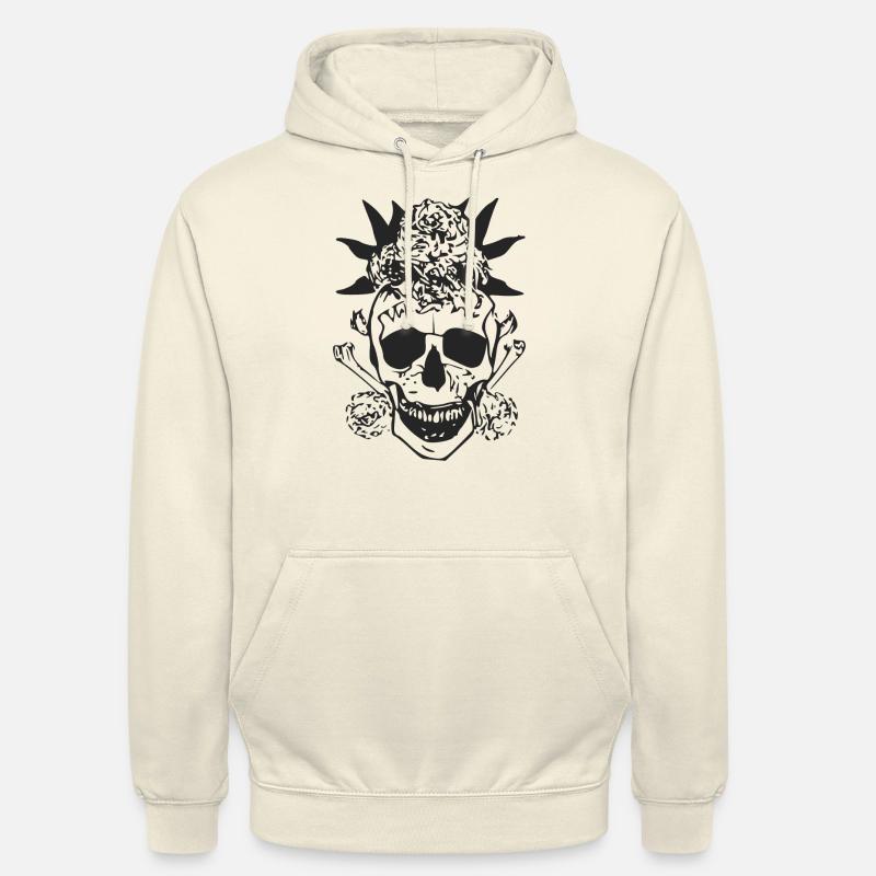 Crâne fleuri - Sweat-shirt à capuche unisexe - vanille