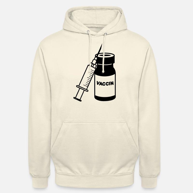 Glas mit Impfstoff und Spritze - Unisex Hoodie - Vanille-Milchshake
