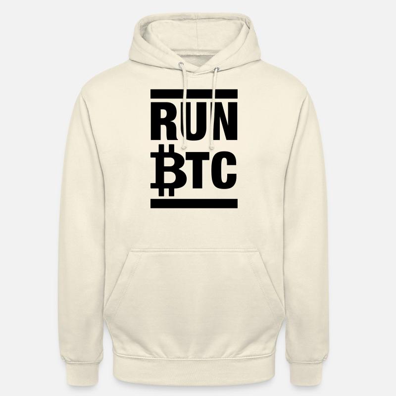 Exécuter BTC Bitcoin Crypto - Sweat-shirt à capuche unisexe - vanille