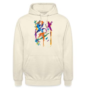Kunst - Unisex Hoodie - Vanille-Milchshake - Vorne - Alina (178cm) & Michal (187cm)