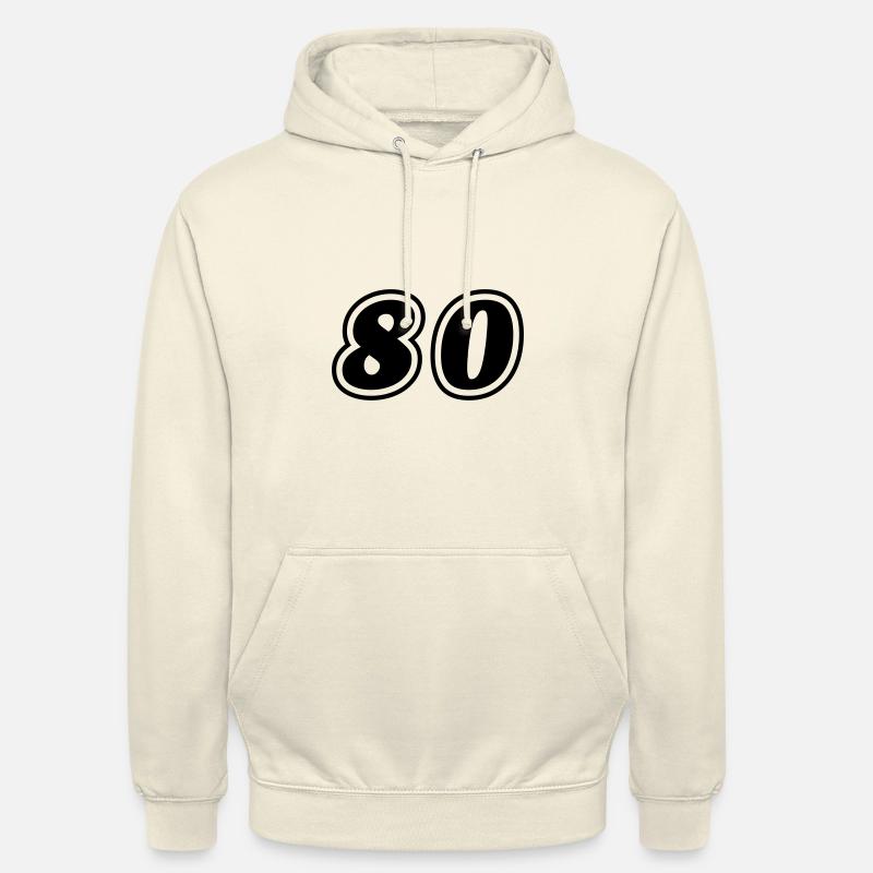 Symbole de nombre 80 - Sweat-shirt à capuche unisexe - vanille