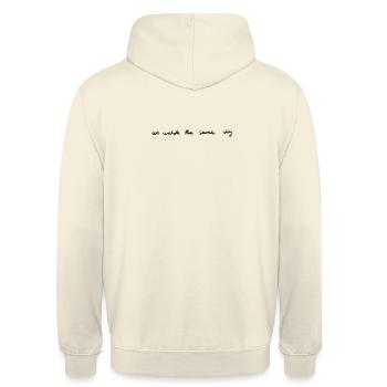 We watch the same sky - Unisex Hoodie - Vanille-Milchshake - Hinten - Michal (187cm)