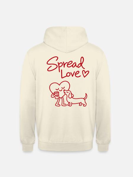 Spread Love Dog Coffee - Unisex Hoodie - Vanille-Milchshake