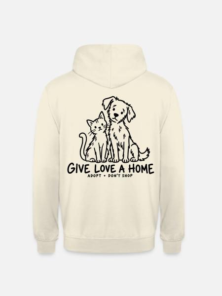 Give Love A Home Adopt - Unisex Hoodie - Vanille-Milchshake