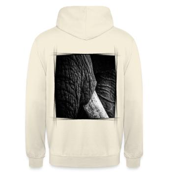Elephant Close Up - Unisex Hoodie - vanilla - Back - Michal (187cm)
