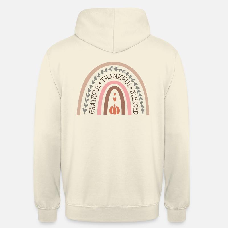 Reconnaissant béni arc-en-ciel conception d’automne - Sweat-shirt à capuche unisexe - vanille