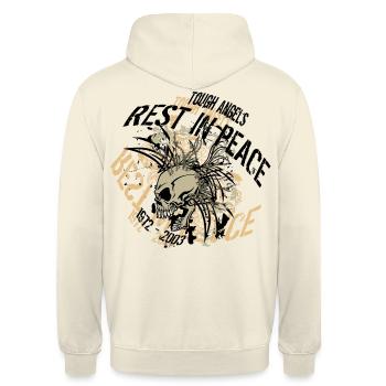 Rest in Peace - Unisex Hoodie - Vanille-Milchshake - Hinten - Michal (187cm)