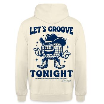 Chemise disco | Tendance Cowboy Retro Print Happy Face - Sweat-shirt à capuche unisexe - vanille - Dos - Michal (187cm)