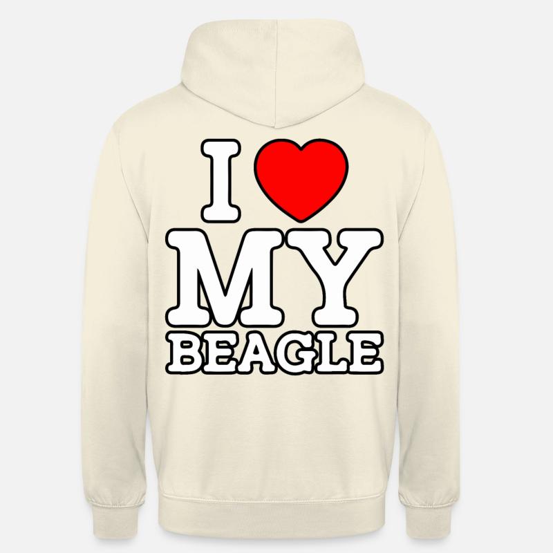 J’aime mon Beagle - Sweat-shirt à capuche unisexe - vanille