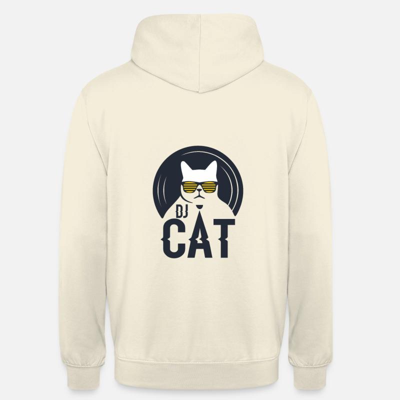 Chat DJ / Chat DJ - Sweat-shirt à capuche unisexe - vanille