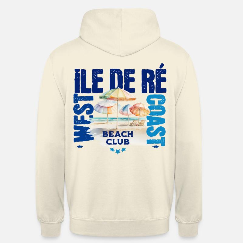 Ile de Ré Beach club - Sweat-shirt à capuche unisexe - vanille