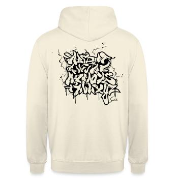 GRAFFITI ALPHABET - Unisex Hoodie - vanilla - Back - Michal (187cm)