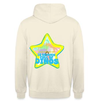 Dinosaurier-Paradies - Unisex Hoodie - Vanille-Milchshake - Hinten - Michal (187cm)