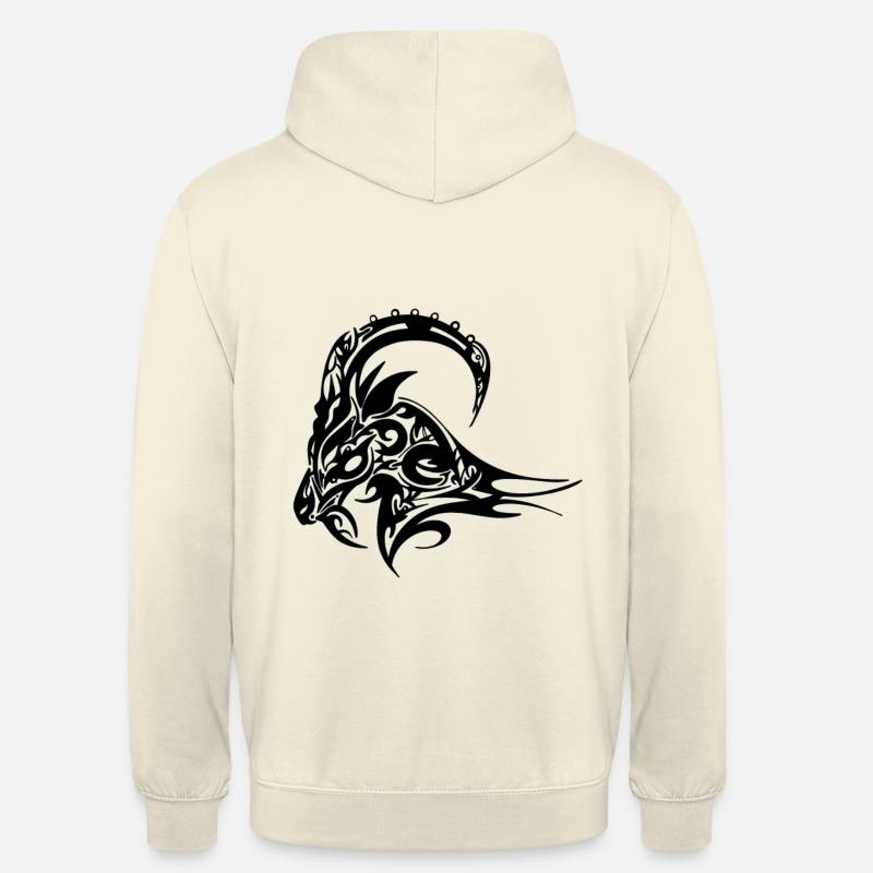 Widder Steinbock Schafbock mit Hörnern - Unisex Hoodie - Vanille-Milchshake