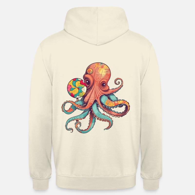 Pieuvre comique drôle avec sucette - Sweat-shirt à capuche unisexe - vanille