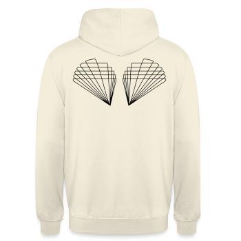 Linien - Unisex Hoodie - Vanille-Milchshake - Hinten - Michal (187cm)