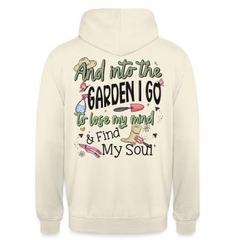 Gartenliebe zum Anziehen: Kreatives T-Shirt - Unisex Hoodie - Vanille-Milchshake - Hinten - Michal (187cm)