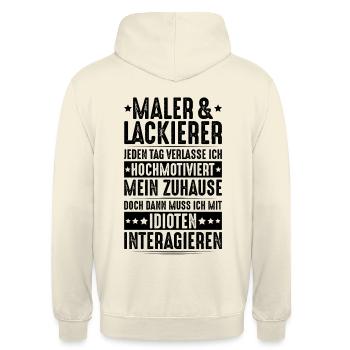 Maler und Lackierer Malerin Lackiererin Painter - Unisex Hoodie - Vanille-Milchshake - Hinten - Michal (187cm)