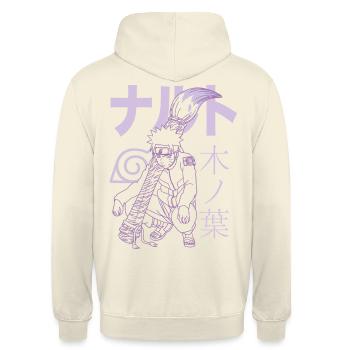 Naruto Shippuden Design Naruto Avec Lettrage - Sweat-shirt à capuche unisexe - vanille - Dos - Michal (187cm)