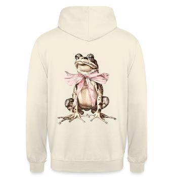 Chemise grenouille rétro avec noeud - Funny Toad - Sweat-shirt à capuche unisexe - vanille - Dos - Michal (187cm)