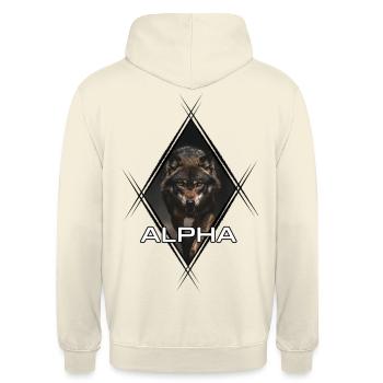 Alpha - Unisex Hoodie - Vanille-Milchshake - Hinten - Michal (187cm)