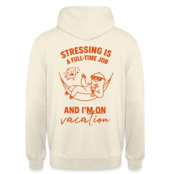 Relax no stress - Unisex Hoodie - Vanille-Milchshake - Hinten - Michal (187cm)