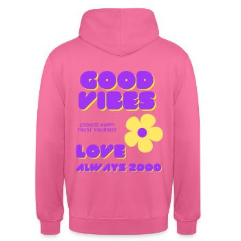 Good vibes - Sweat-shirt à capuche unisexe - rose - Dos - Michal (187cm)
