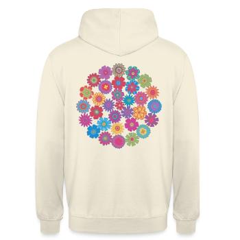 Cercle de fleurs - Sweat-shirt à capuche unisexe - vanille - Dos - Michal (187cm)