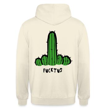 Fucktus - Unisex Hoodie - Vanille-Milchshake - Hinten - Michal (187cm)