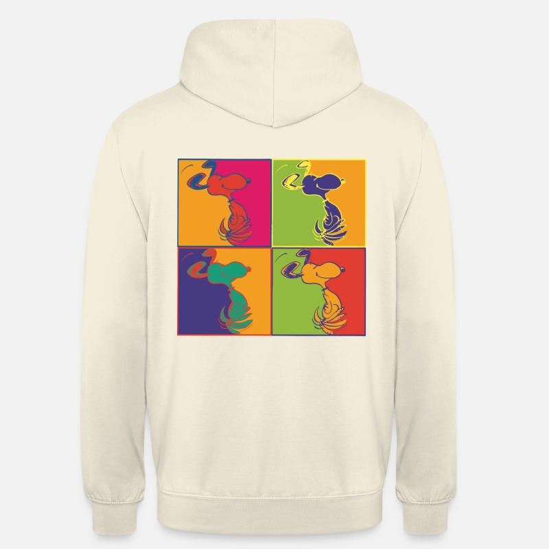 Peanuts Design Pop-Art Snoopy - Sweat-shirt à capuche unisexe - vanille