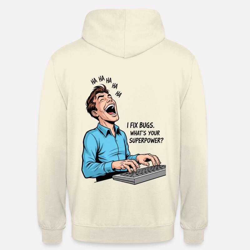 Bug-Fixer: Meine Superkraft als Programmierer! - Unisex Hoodie - Vanille-Milchshake