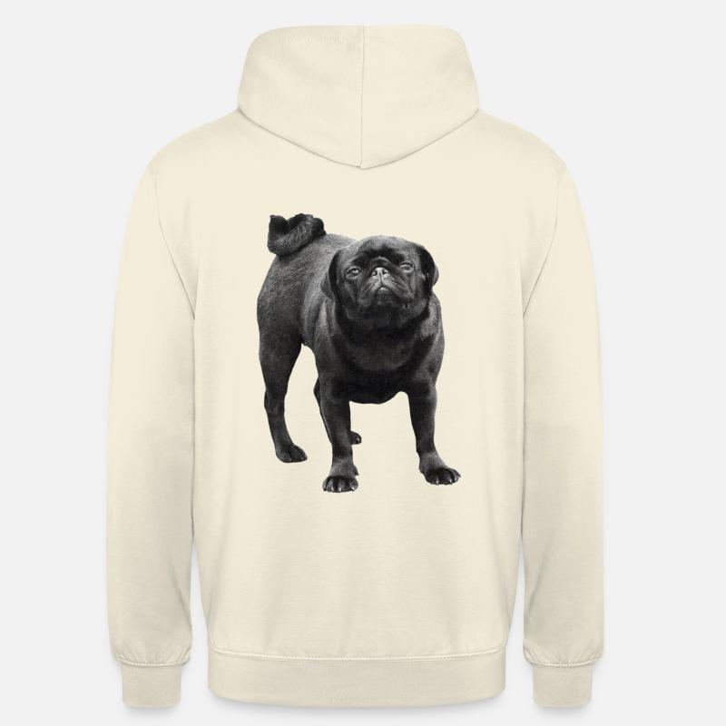 schwarzer Mops - Unisex Hoodie - Vanille-Milchshake